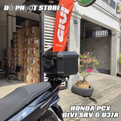 PCX Lên Thùng Givi U37A & Baga SRV | Kèm Tựa Lưng Êm Ái - Shopgivi.com