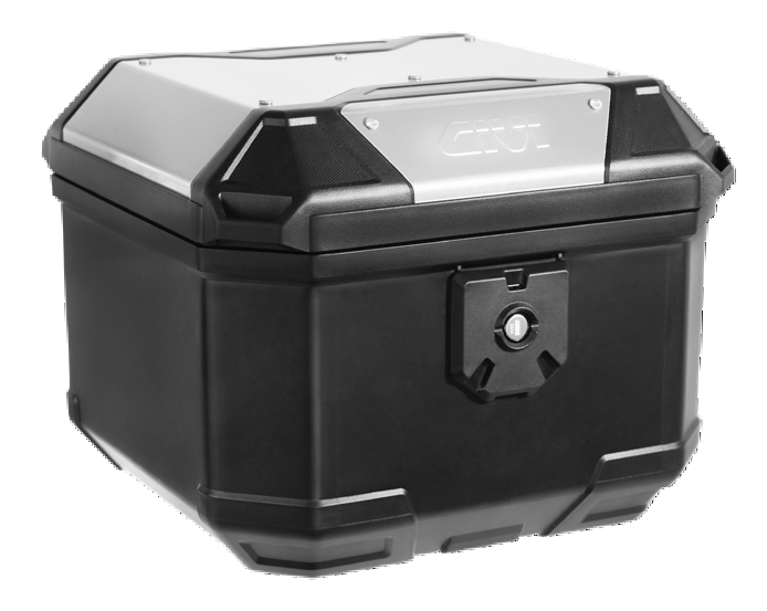 Cơ chế cần gạt khóa Crablock giấu bên trong thùng Givi giúp chống trộm tuyệt đối.